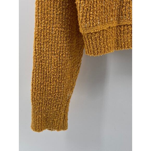 FREE PEOPLE Women's Gold Yellow Knit V-Neck Long Sleeve Slouchy Sweater SZ S - Picture 6 of 11